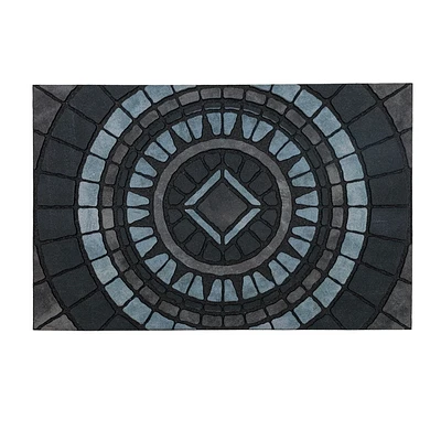 Mohawk Home - Tapis d’entrée gris pierre Compass de 58,42 cm x 88,9 cm (1 pi 11 po x 2 pi 11 po)
