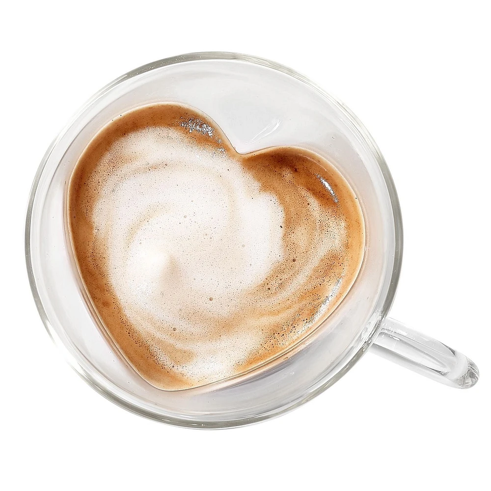 Safdie & Co. Verrerie de Luxe Ensemble de 2 Tasses en Verre à Double Paroi Barista Amore Café Cappuccino 180ml