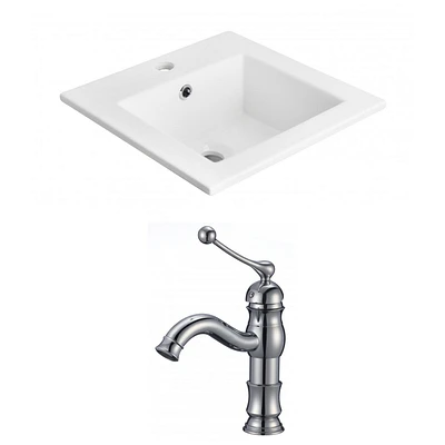 American Imaginations -in. W 3H4-in. Ceramic Top Set In White Color