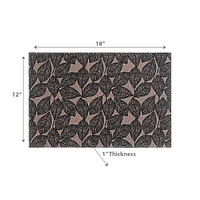 Set De Table Imprimé En Poly-Lin Leave Noir - Lot De 12