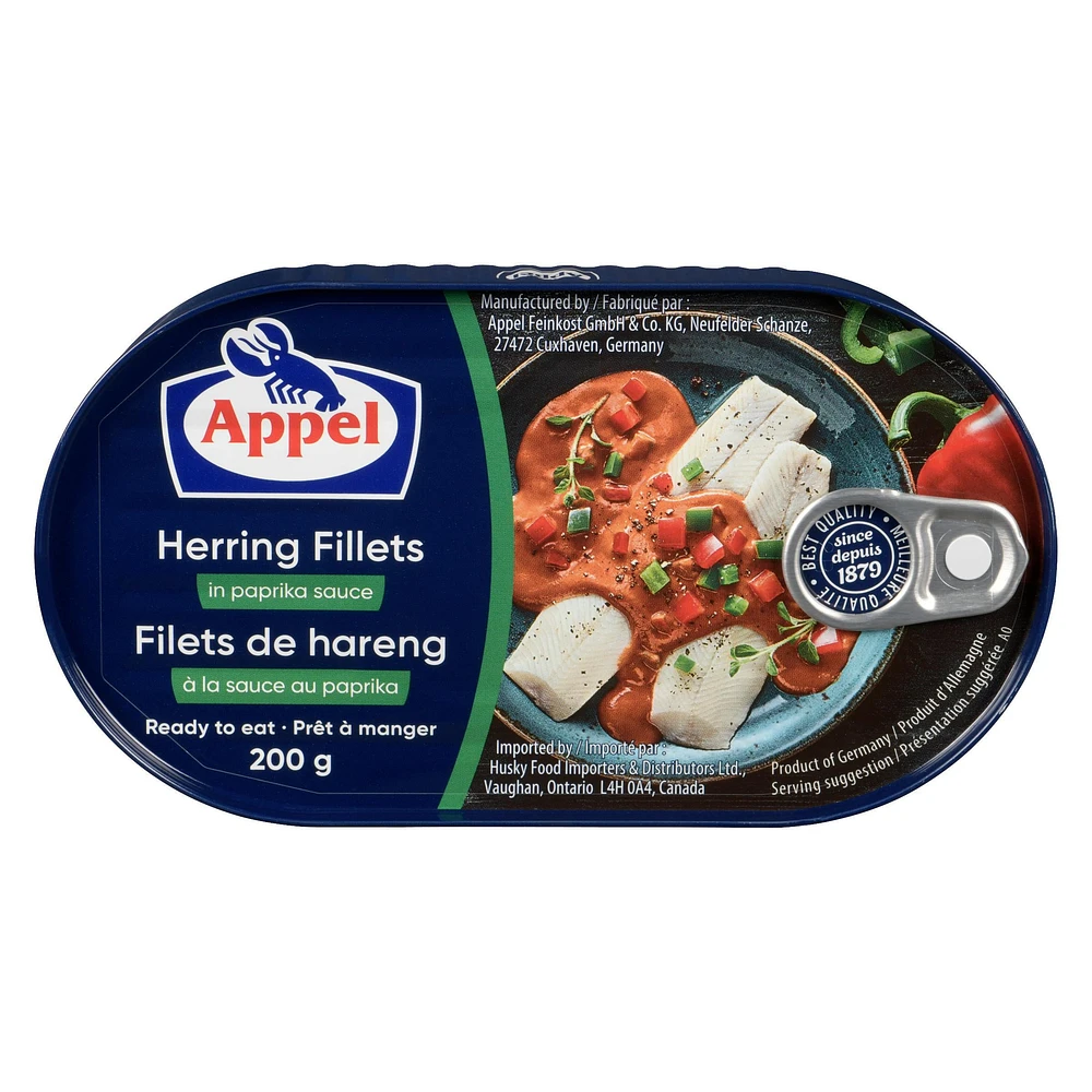 Appel Paprika Herring Filets, 200 g, 10 x 200 g