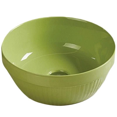 American Imaginations 14.09-in. W Above Counter Olive Bathroom Vessel Sink For Wall Mount Wall Mount Drilling AI-28021