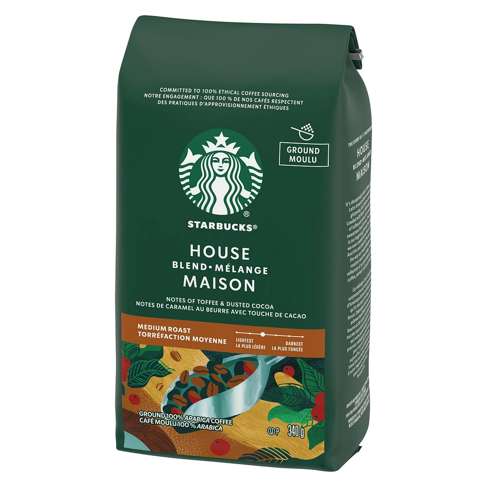 STARBUCKS House Blend Medium Roast Ground Coffee, 340g