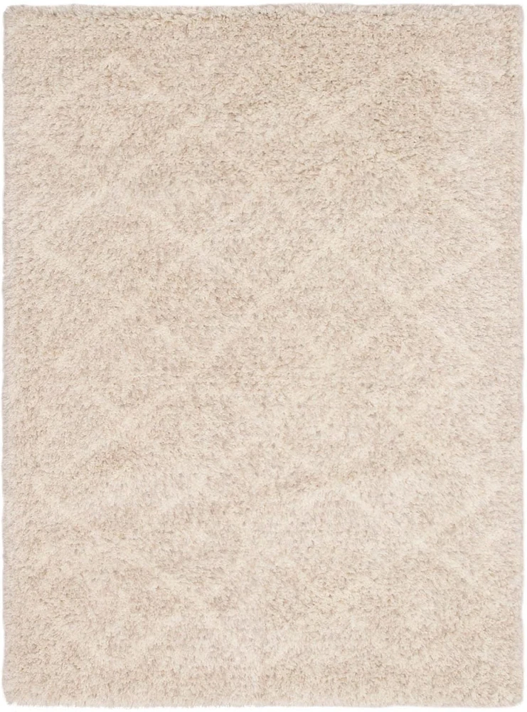 ECARPET Tangier Cream, Grey Shag 5'3" x 7'3"
