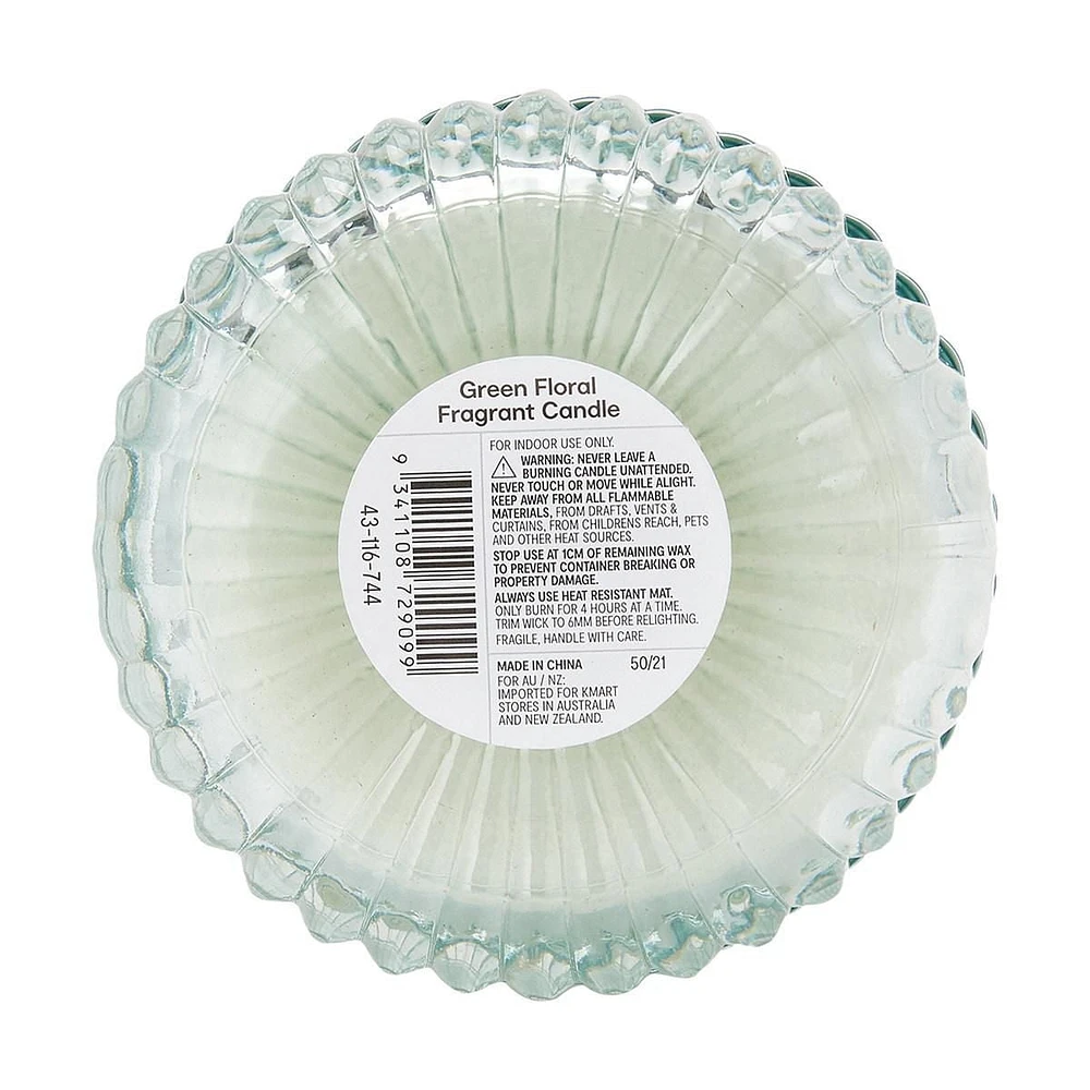 Bougie florale verte