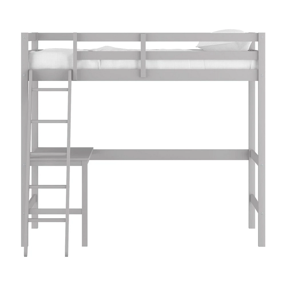 Campbell Wood Twin Loft Bunk Bed with Study Desk, by Hillsdale Living Essentials