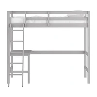 Campbell Wood Twin Loft Bunk Bed with Study Desk, by Hillsdale Living Essentials