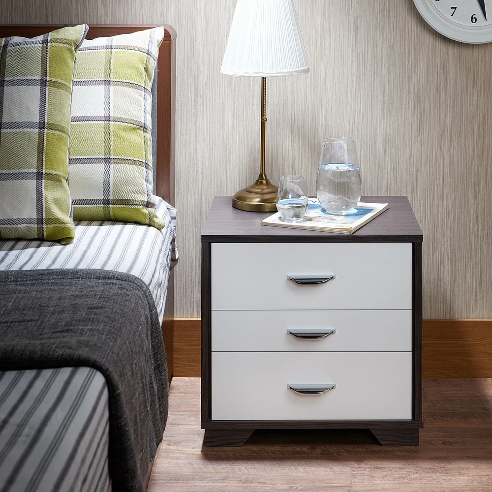 ACME Eloy Nightstand in White & Black