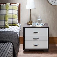 ACME Eloy Nightstand in White & Black