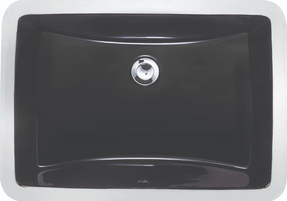 American Imaginations 18 pouces. L 12.375-in. D Lavabo de salle de bain rectangulaire certifié CSA de couleur noire