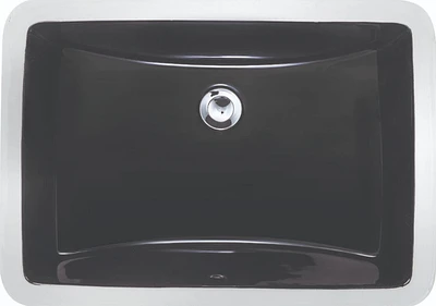 American Imaginations 18 pouces. L 12.375-in. D Lavabo de salle de bain rectangulaire certifié CSA de couleur noire
