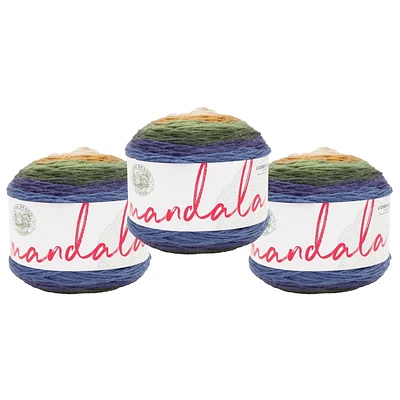 Lion Brand Yarn Mandala Multicolor Light DK Acrylic 3 Pack Yarn