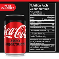 Coca-Cola Zero Sugar 355mL Cans, 12 Pack, 12 x 355 mL