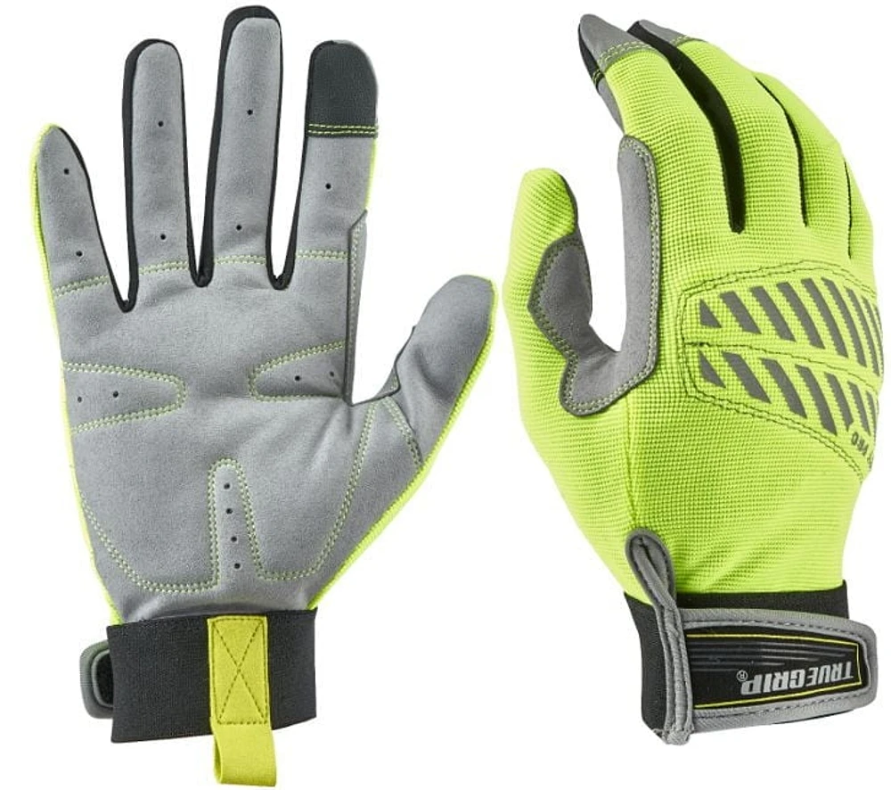 True Grip - High Visibility Safety Pro Gloves - Large