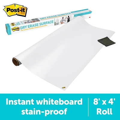 Surface effaçable à sec super collante DEF8x4 Post-it®, 4 pi x 8 pi (1,21 m x 2,43 m)