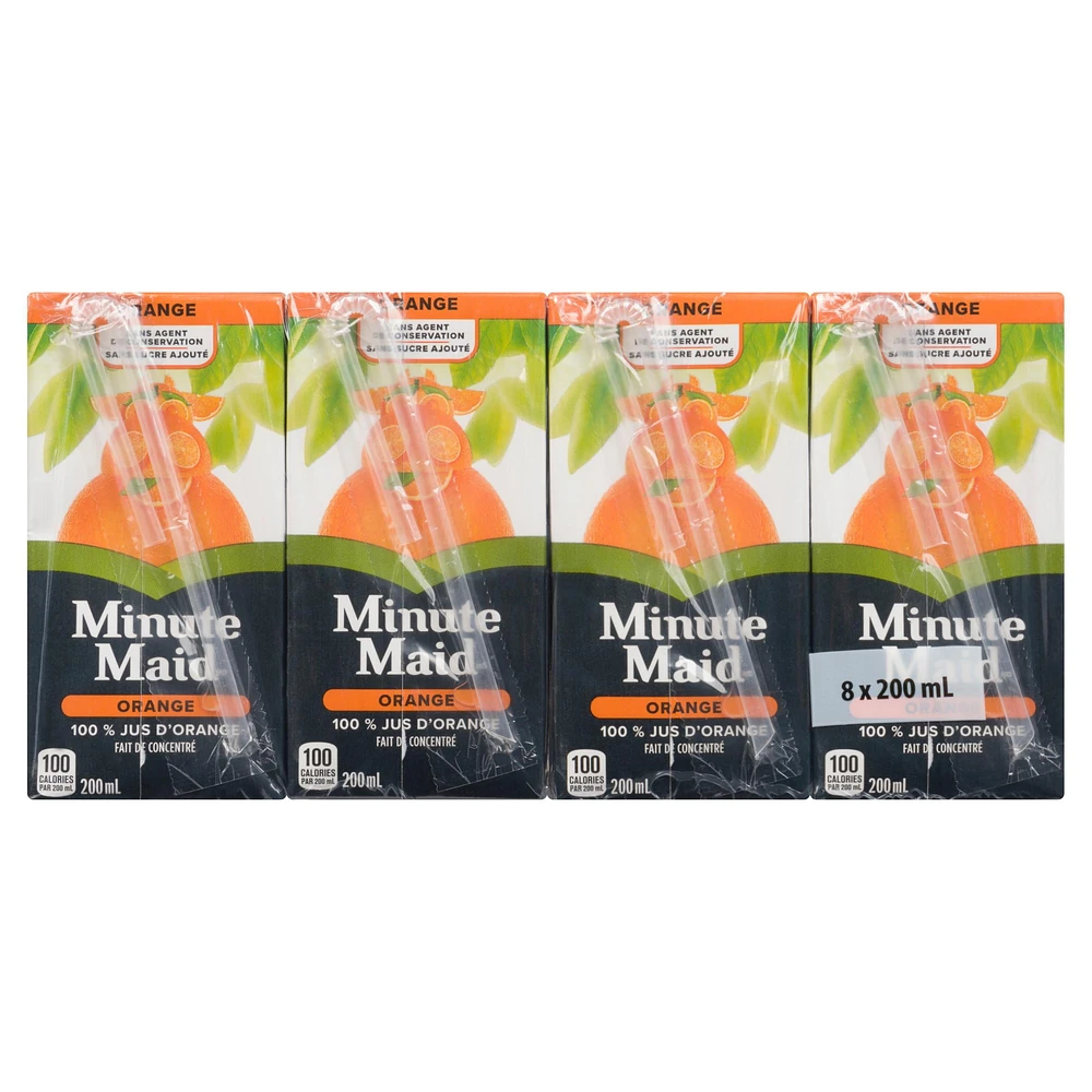 Minute Maid 100% Orange Juice From Concentrate 200mL carton 8 pack, 200 x mL