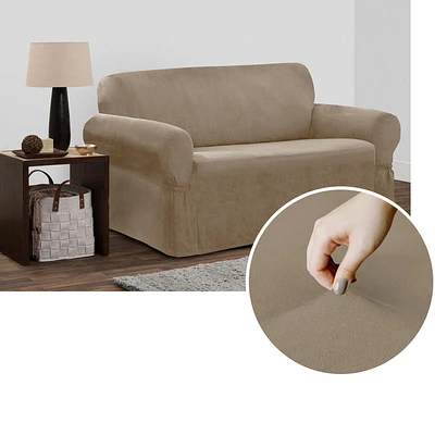 Housse de causeuse 1 pièce en tissu extensible doux au toucher SmartFit, ocre