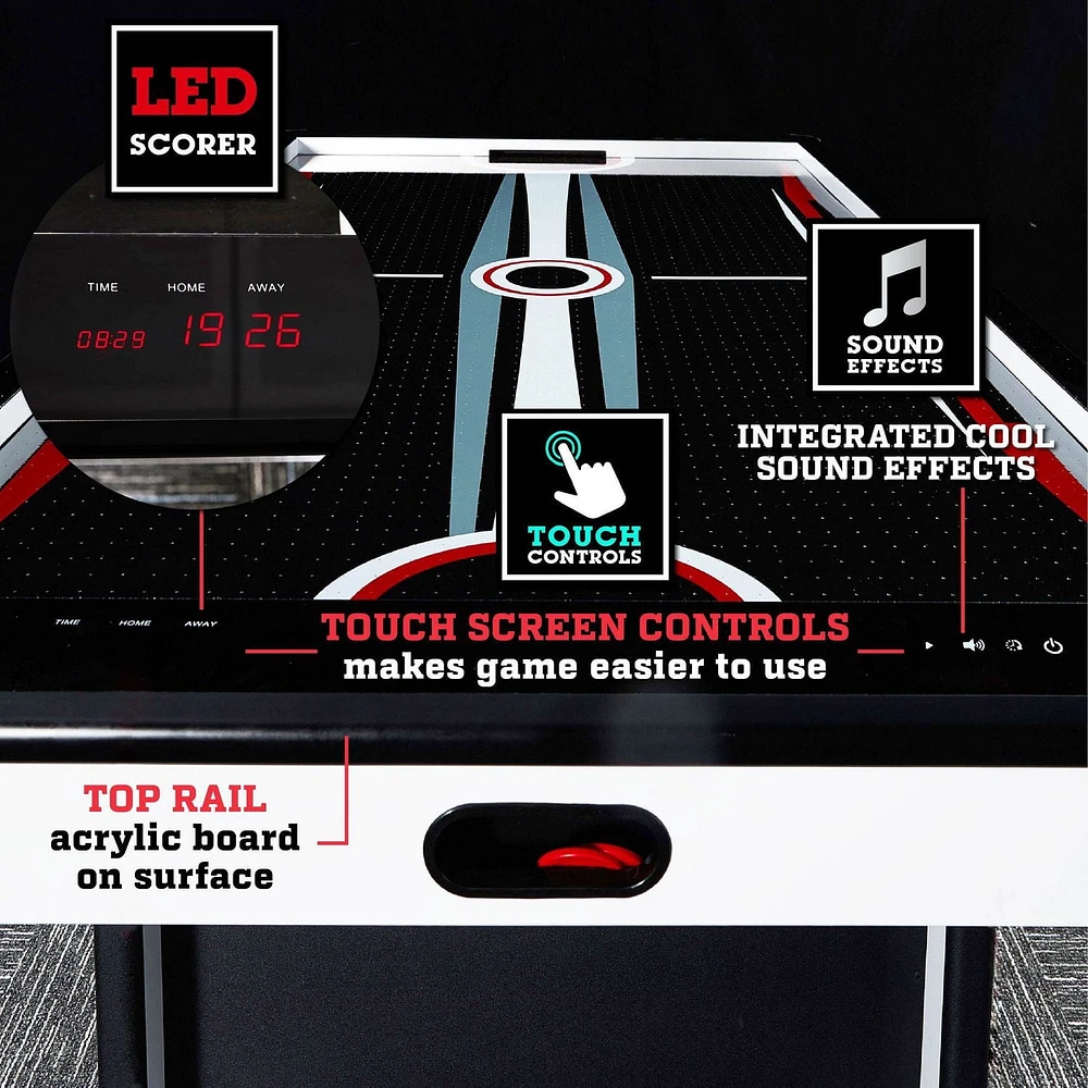 ESPN Premium 84 Inch Air Powered Hockey Table with LED Touch Screen Scorer