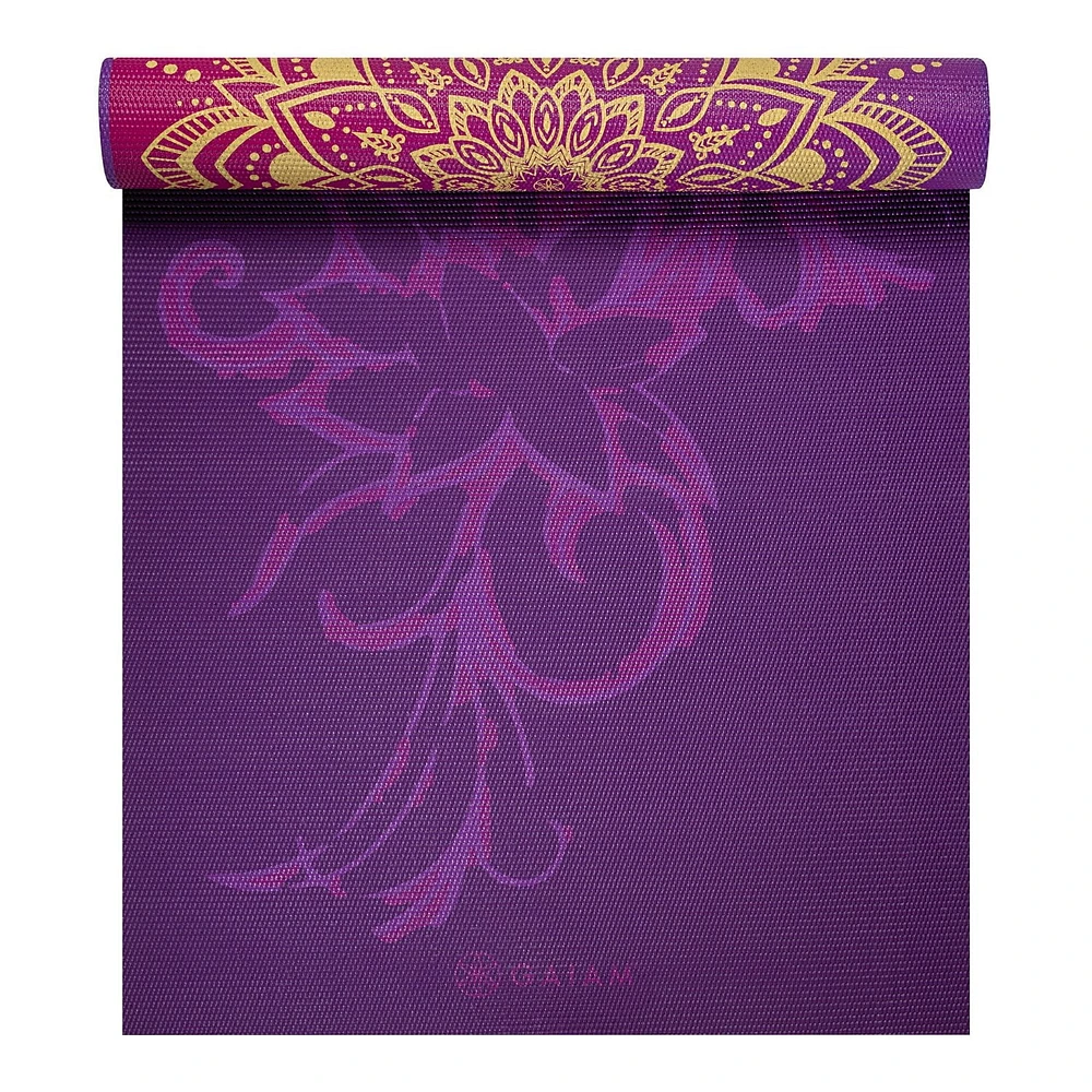 Gaiam 6MM Yoga Mat Reversible Royal Bouquet