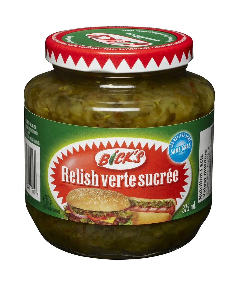 Bick’s® Sweet Green Relish, 375 mL