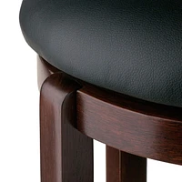 Winsome Tabouret de bar à siège pivotant Walcott, noir et noyer