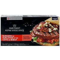 Our Finest Sirloin & Prime Rib Beef Burgers, 8 x 142 g