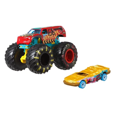 Coffret de 2 véhicules Demo Derby Monster Trucks Hot Wheels®, avec 1 camion à l’échelle 1:64
