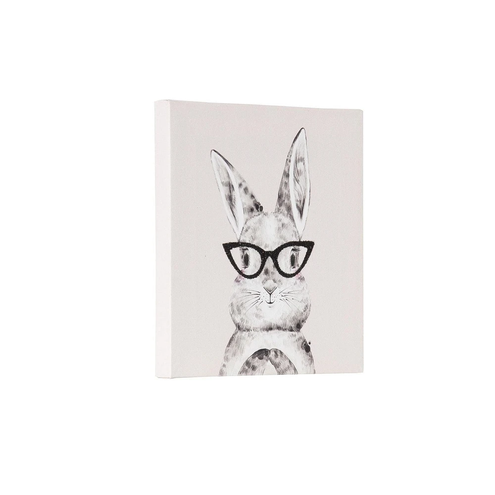 Bunny Embellished Canvas, 6in W x 6in H
