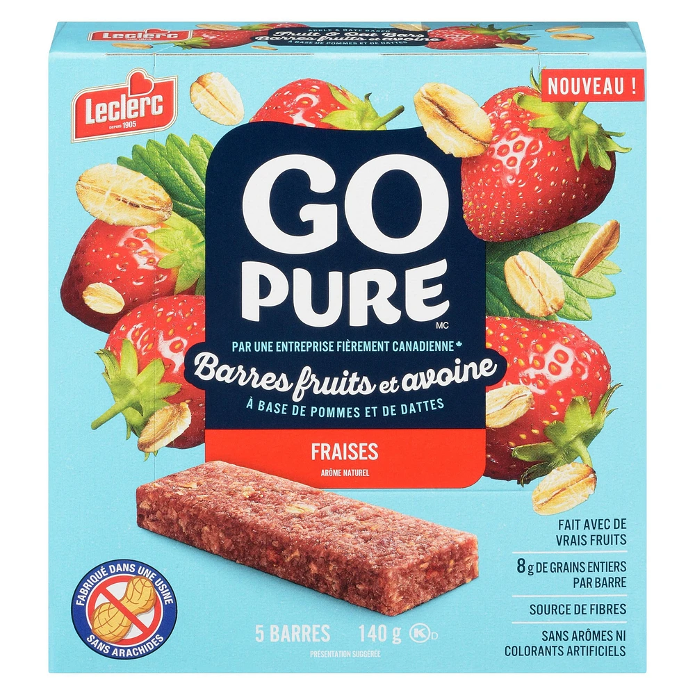 Go Pure Strawberry Fruit & Oat Bars, 5 Bars / 140g