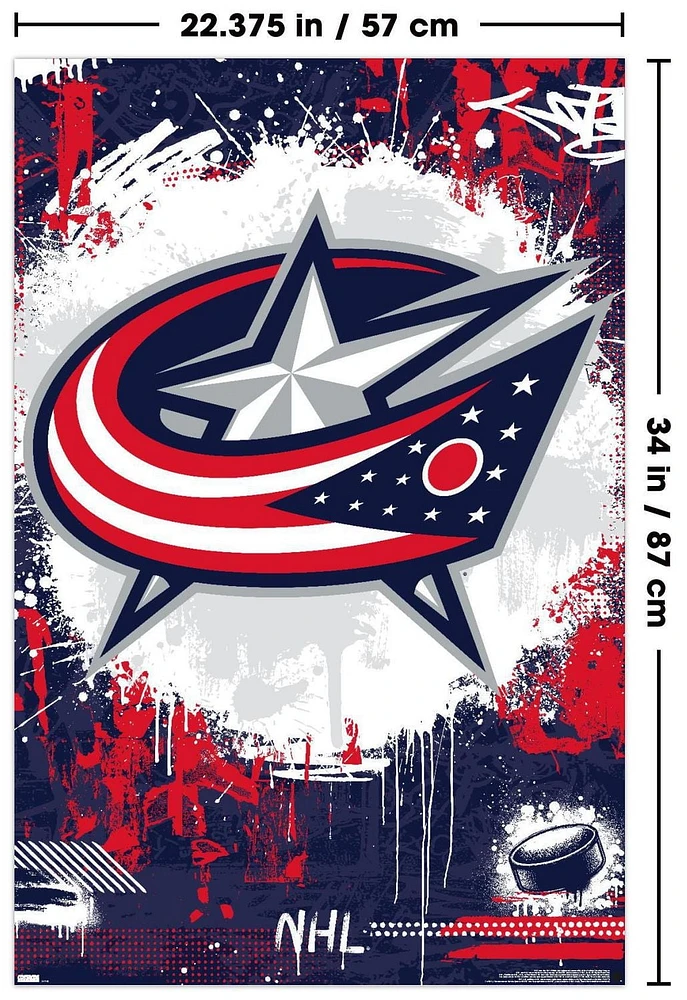 NHL Columbus Blue Jackets - Maximalist Logo 23 Wall Poster, 22.375" x 34"