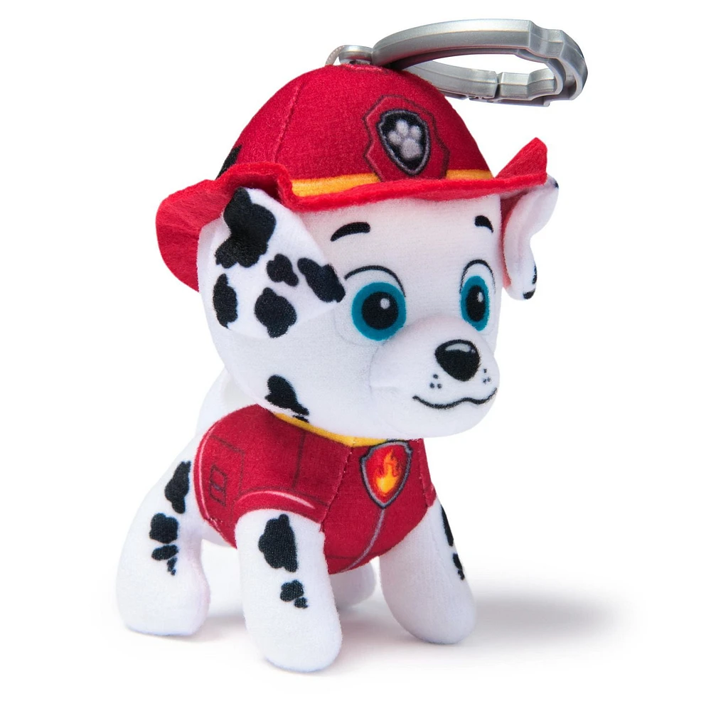 PAW Patrol: Rescue Wheels, 4-Inch Marshall Plush Toy, Miniature Stuffed Animals with Keychain Clip, Kids Toys for Boys and Girls 3+