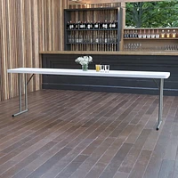 Table de formation pliante en plastique blanc granite de 18 po larg. x 96 po long.