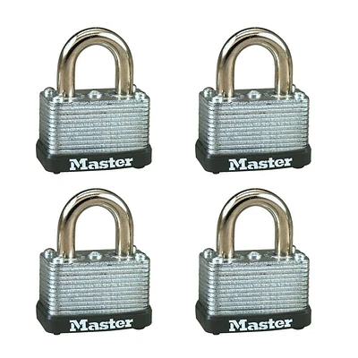 Cadenas en acier laminé à garnitures Master Lock de 1 1/2 po Paquet de 4; 8596Q