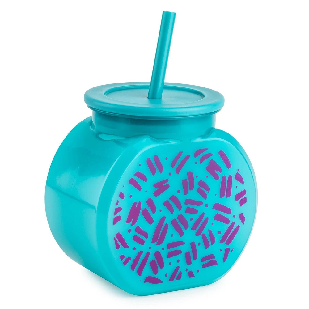 Mainstays Sip 40 OZ Fishbowl Tumbler with Lid and Straw, Teal