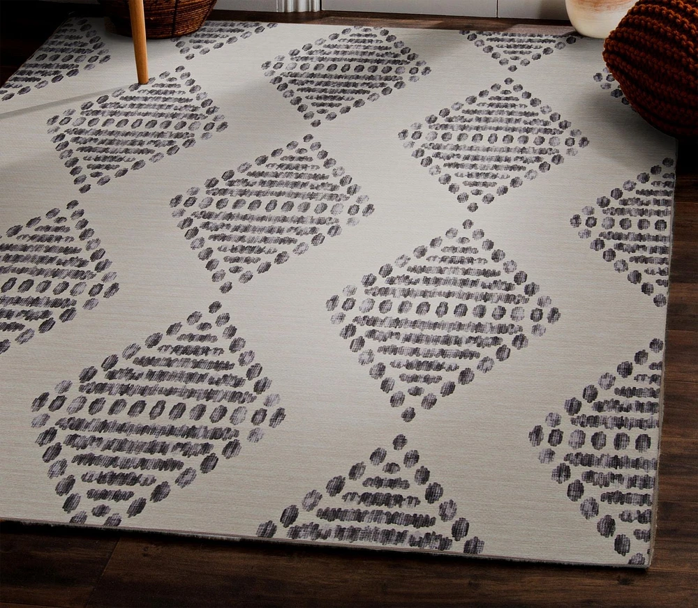 Tapis d'extérieur lavable Navarre ivoire & marron 5 pi x7 pi