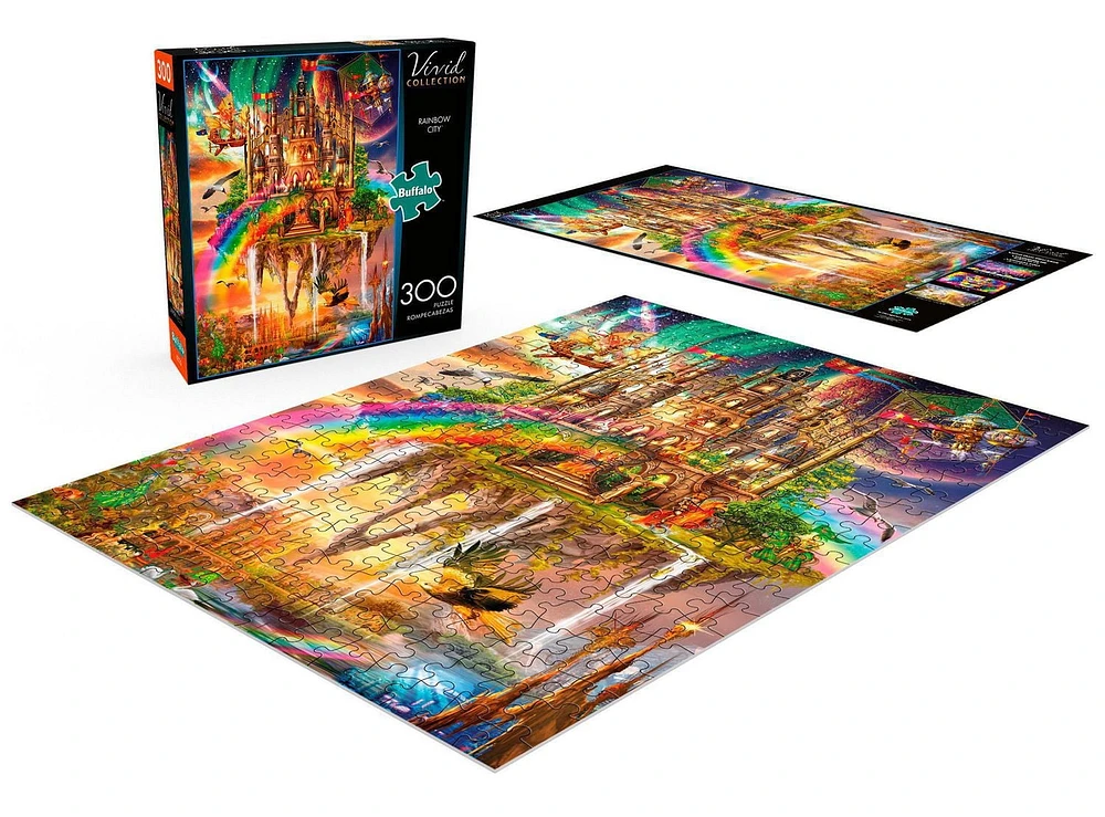 Buffalo Games - Vivid Collection - Rainbow City - 300 Piece Jigsaw Puzzle
