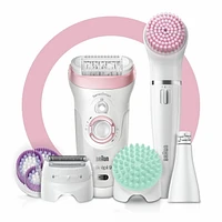 Braun Silk-épil Beauty Set 9 9-985 Deluxe 7-En-1 Sans Fil, Wet & Dry, Épilateur Électrique, Rasoir, Exfoliation, Nettoyage Pour Visage Et Corps