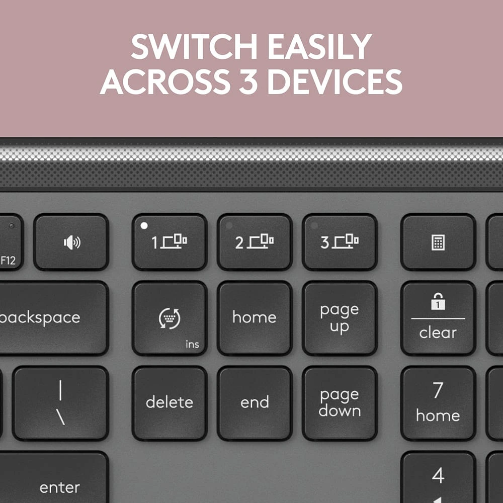 Logitech MK955 Signature Slim ensemble clavier et souris sans fil, pour grandes mains, frappe et clics discrets - Noir
