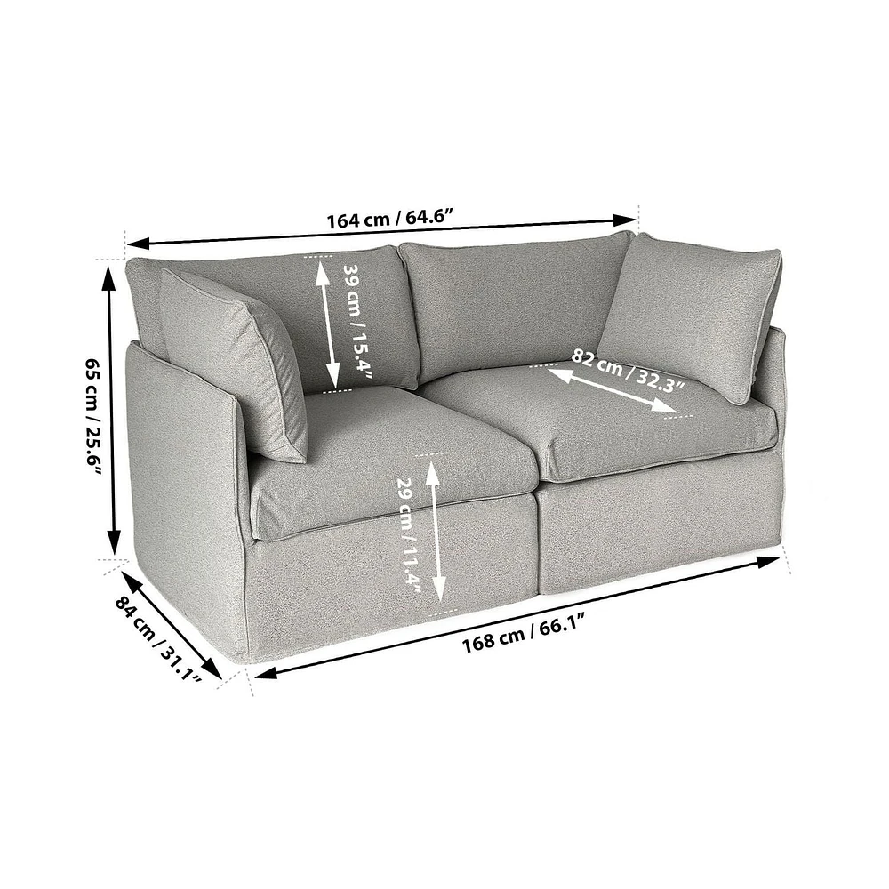 Ensemble de canapés modulaires de patio Patioflare Flexifome, gris