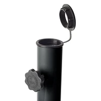 Support de parasol en forme de T en acier gris foncé adaptable de CorLiving