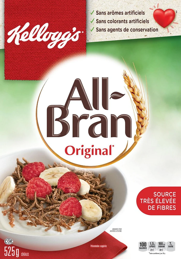 Kellogg's All-Bran Original Cereal, 525g