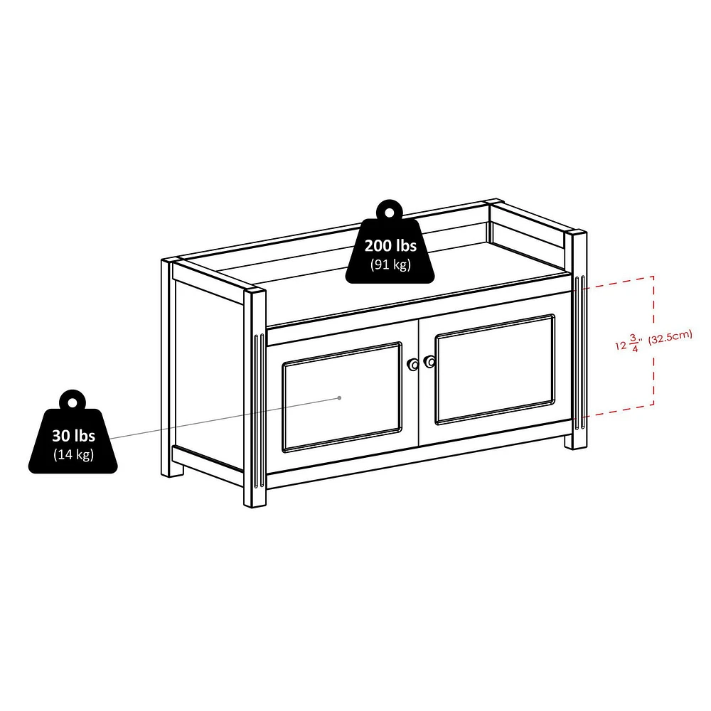 Charleston Storage Bench in Walnut Finish 94040