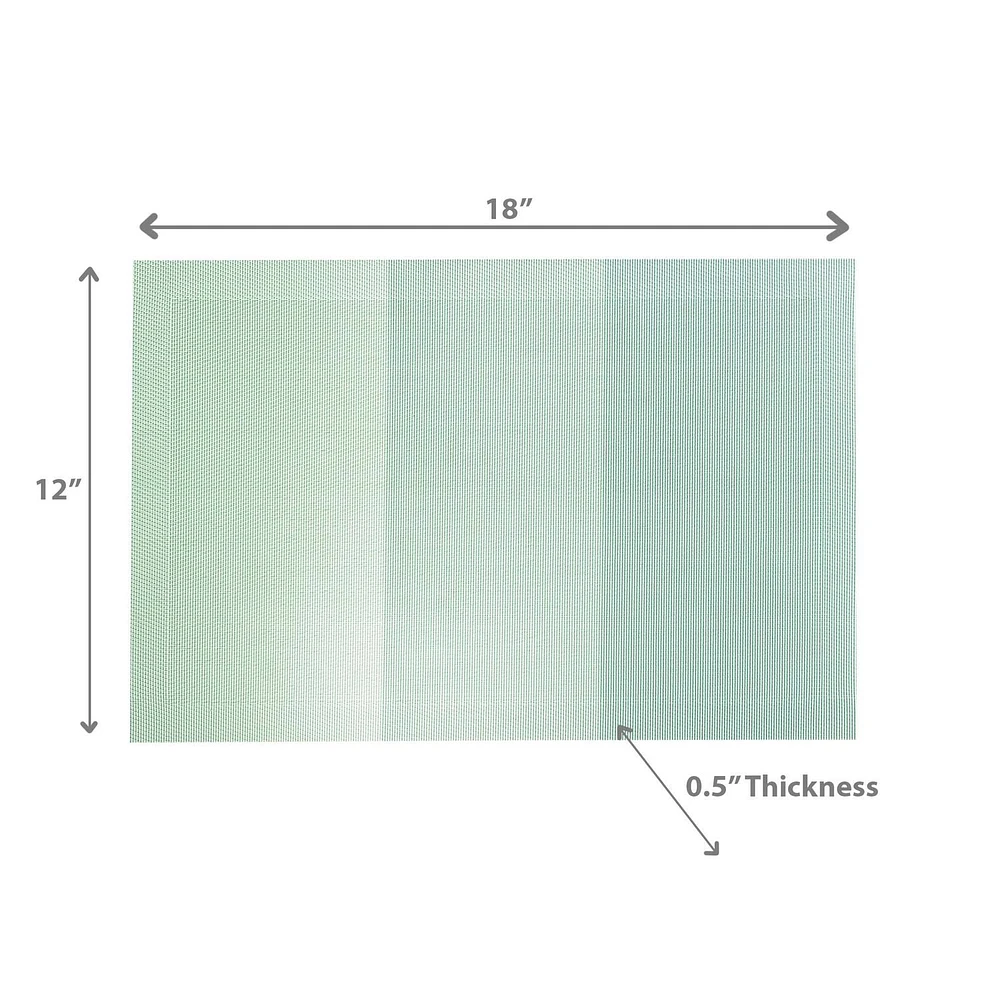 4PC Woven Pvc Placemat Maison Light Blue 12 X 18 - Set of 3