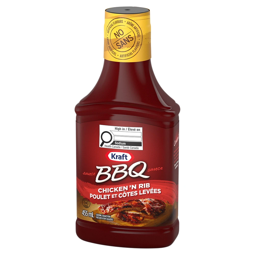 Kraft Chicken & Rib BBQ Sauce, 455 ml Bottle, 455mL