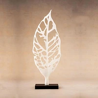 Sculpture de taille moyenne en feuille blanche d'automne, meuble canadien