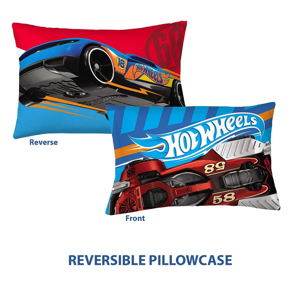 Hot Wheels "Fast Pace" Pillowcase, Hot Wheels Pillowcase