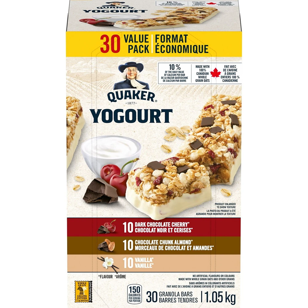 Quaker Yogourt Granola Bars, 30 ct, Value Pack, 1.05 kg