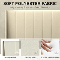 Ensemble de lit pour enfant Homy Casa avec tête de lit rembourrée, support à lattes en bois, ports de chargement USB et tiroirs de rangement.