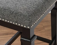 Brady Backless Black and White Tweed Bar Stool