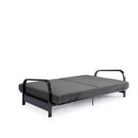 DHP Black Metal Arm Futon Frame with 6-Inch Pocket Coil Futon Mattress